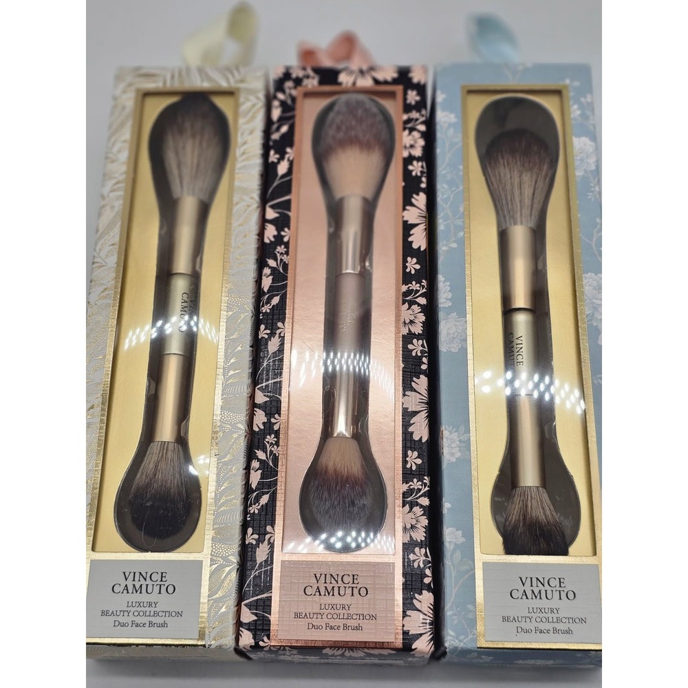 Vince Camuto Duo Face Brush Women OS Multi New Luxury Beauty Collection 3 Pack